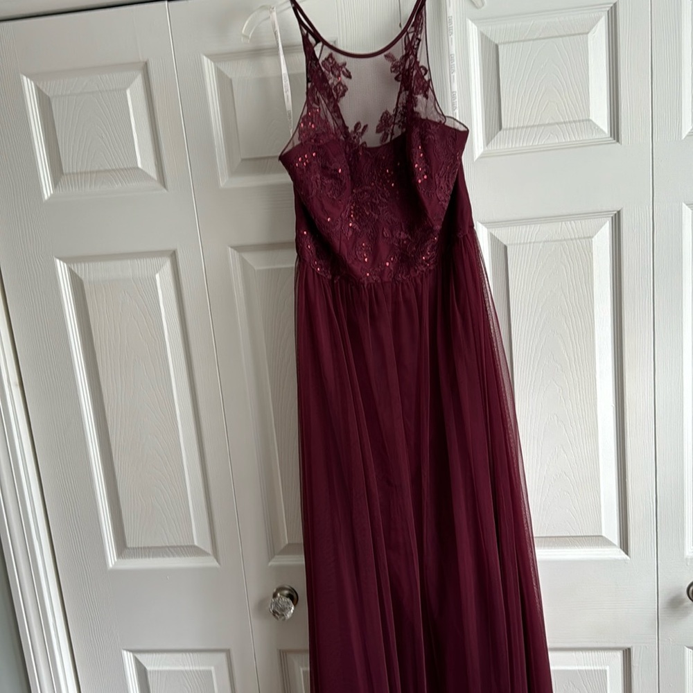 David’s Bridal formal gown. Size 8. Cranberry